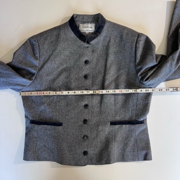 VTG David Benjamin Ltd. Blazer Women's size (UK 18) (USA 14) Gray Wool Velvet - Picture 14 of 15